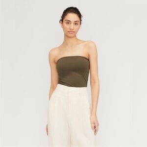 Everlane The Tube Top Green Beech size Medium